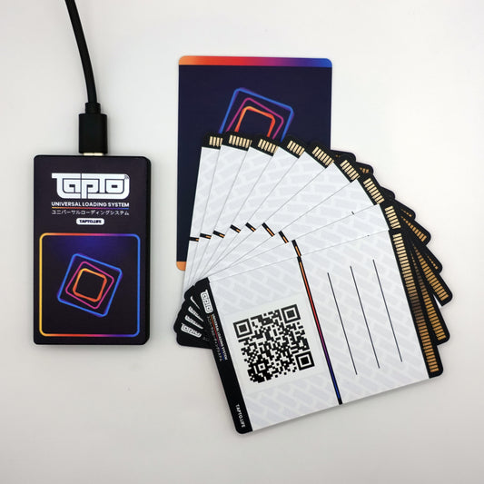 Plugged in TapTo NFC Reader with flourished set on 10 included NFC Trading Cards